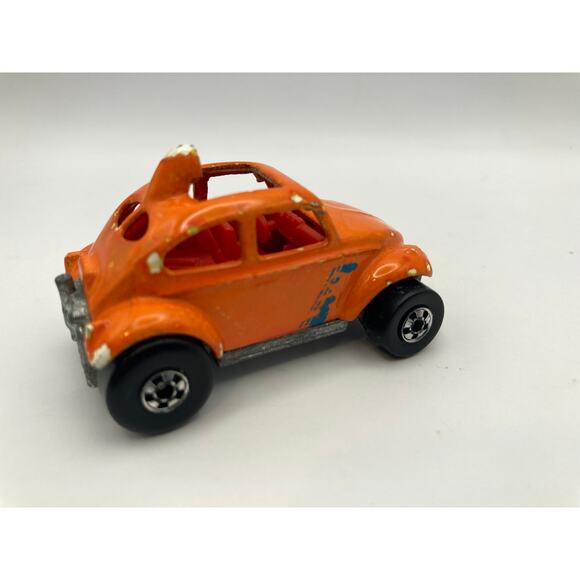 Loose Vintage Hot Wheels 1983 Diecast 1:64 Scale VW Blazing Bug Orange Car - Picture 2 of 4